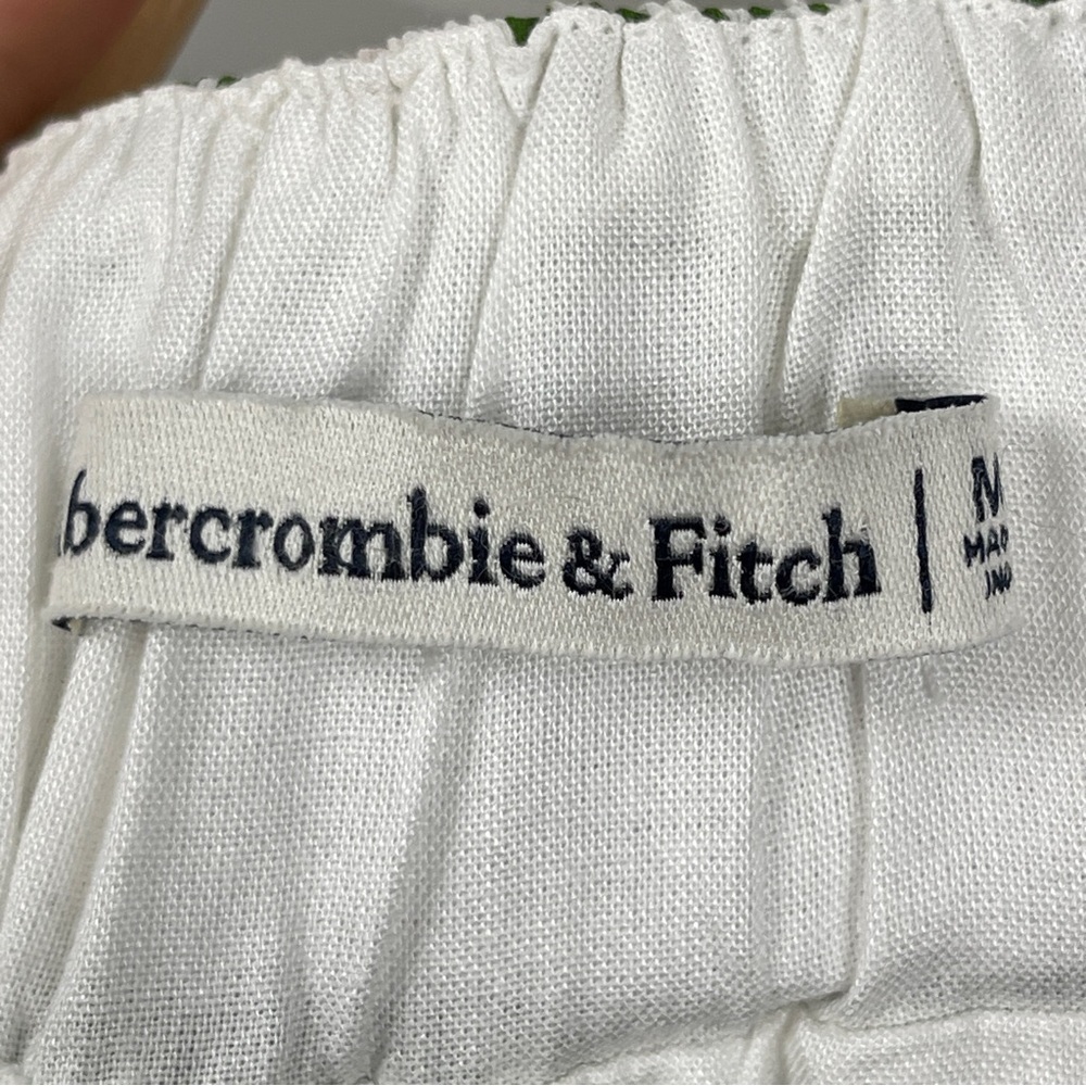 Abercrombie & Fitch Mini babydoll dress green white floral medium Tall - Picture 11 of 13